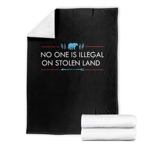 No One Is Illegal On Stolen Land Throw Blanket Indigenous Peoples Pride TS12 Black Print Your Wear