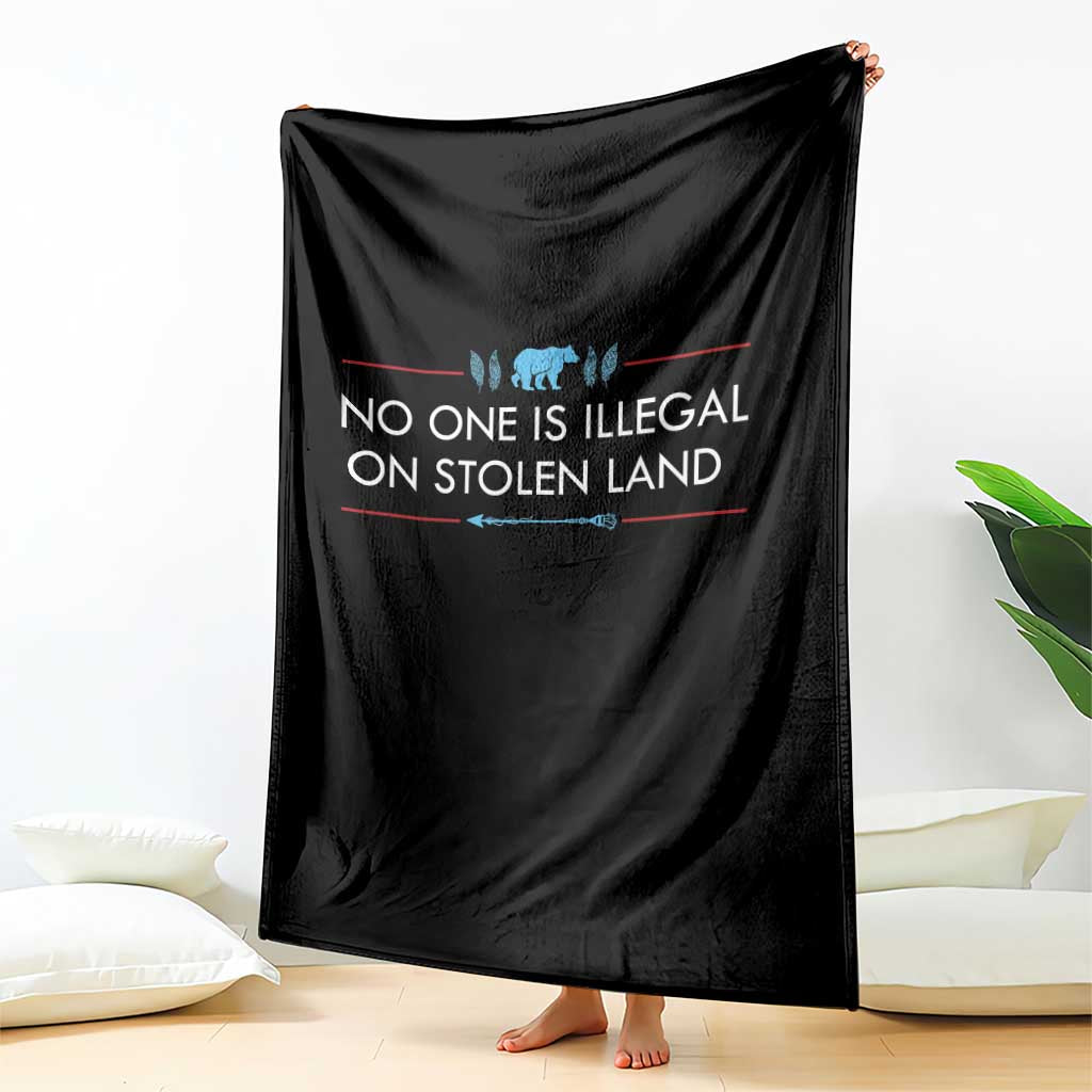 No One Is Illegal On Stolen Land Throw Blanket Indigenous Peoples Pride TS12 Print Your Wear