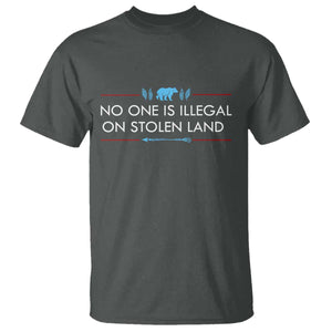 No One Is Illegal On Stolen Land T Shirt Indigenous Peoples Pride TS12 Dark Heather Print Your Wear