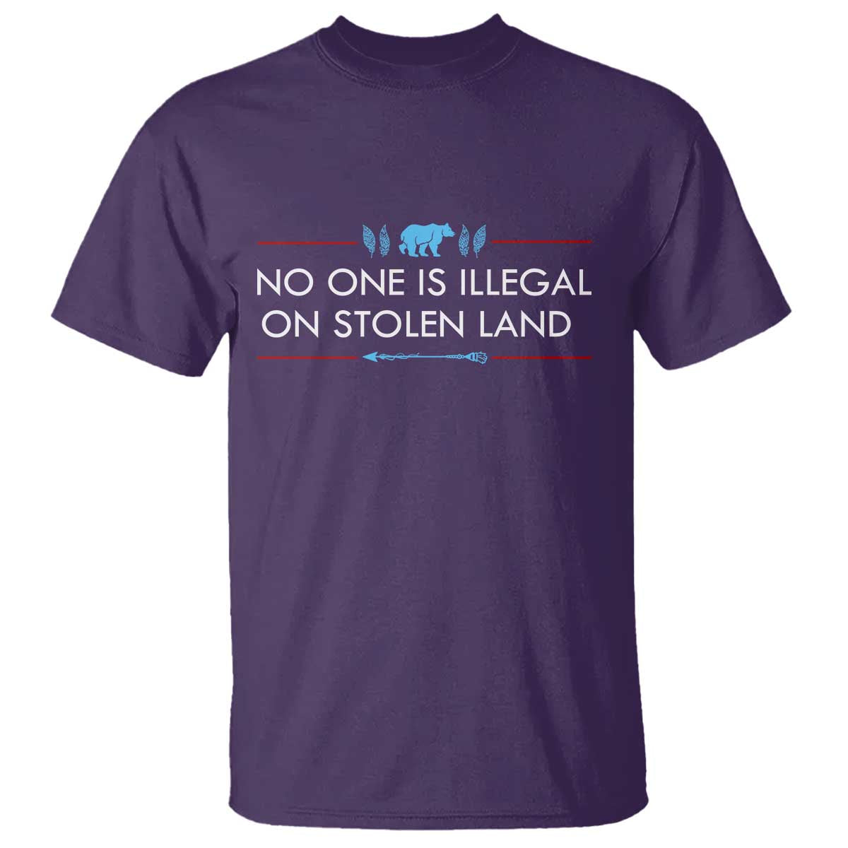 No One Is Illegal On Stolen Land T Shirt Indigenous Peoples Pride TS12 Purple Print Your Wear