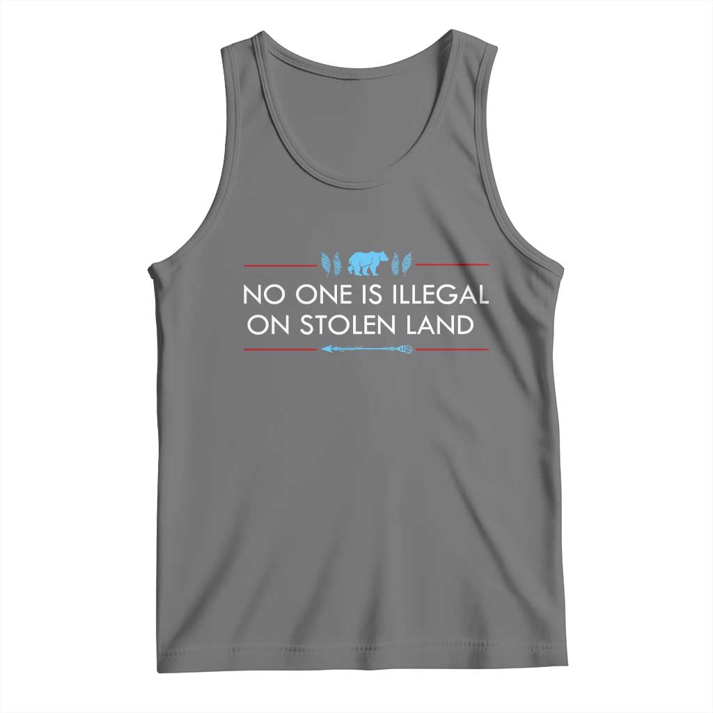 No One Is Illegal On Stolen Land Tank Top Indigenous Peoples Pride TS12 Black Heather Print Your Wear