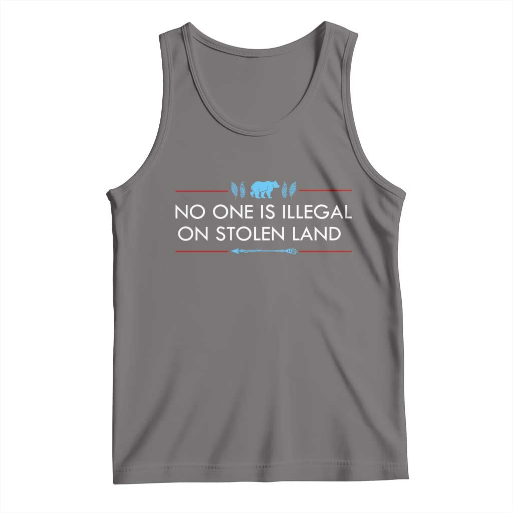No One Is Illegal On Stolen Land Tank Top Indigenous Peoples Pride TS12 Deep Heather Print Your Wear