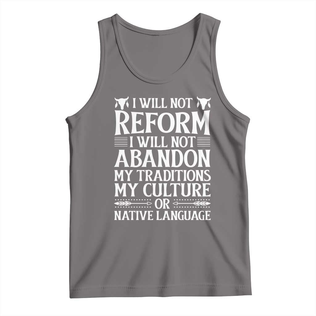 Native American Pride Tank Top I Will Not Conform I Will Not Abandon My Traditions TS12 Deep Heather Print Your Wear