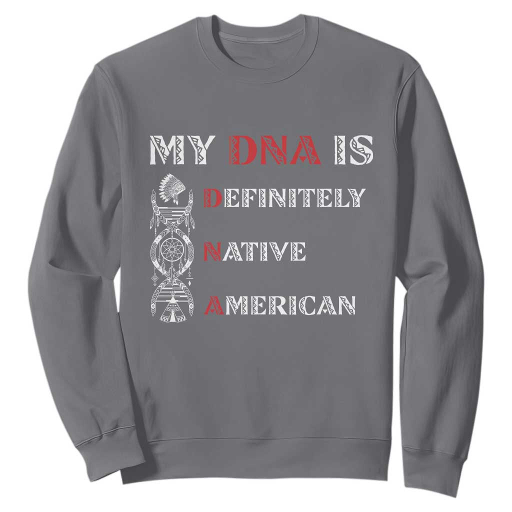 My DNA Is Definitely Native American Sweatshirt Native Roots Pride TS12 Charcoal Print Your Wear