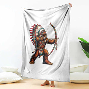 Native American Bigfoot Chief Throw Blanket Forest Warrior Pride Graphic TS12 Print Your Wear