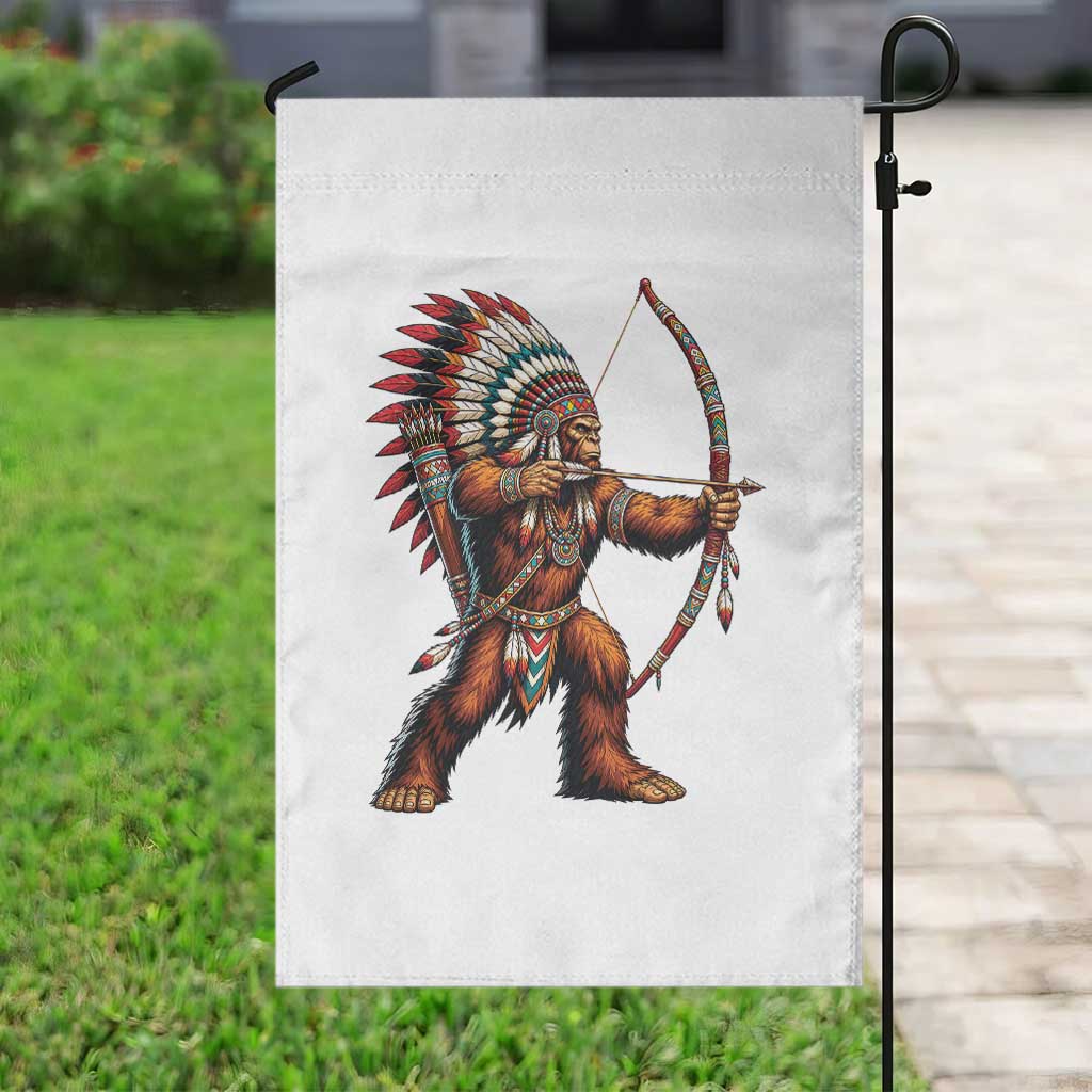 Native American Bigfoot Chief Garden Flag Forest Warrior Pride Graphic TS12 Print Your Wear