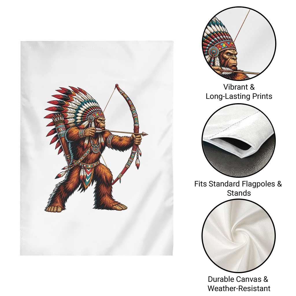 Native American Bigfoot Chief Garden Flag Forest Warrior Pride Graphic TS12 Print Your Wear