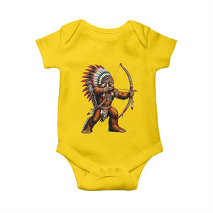 Native American Bigfoot Chief Baby Onesie Forest Warrior Pride Graphic TS12 Daisy Print Your Wear