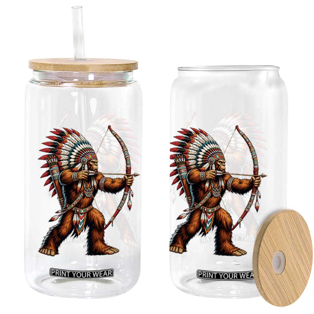 Native American Bigfoot Chief Glass Can Forest Warrior Pride Graphic TS12 Print Your Wear