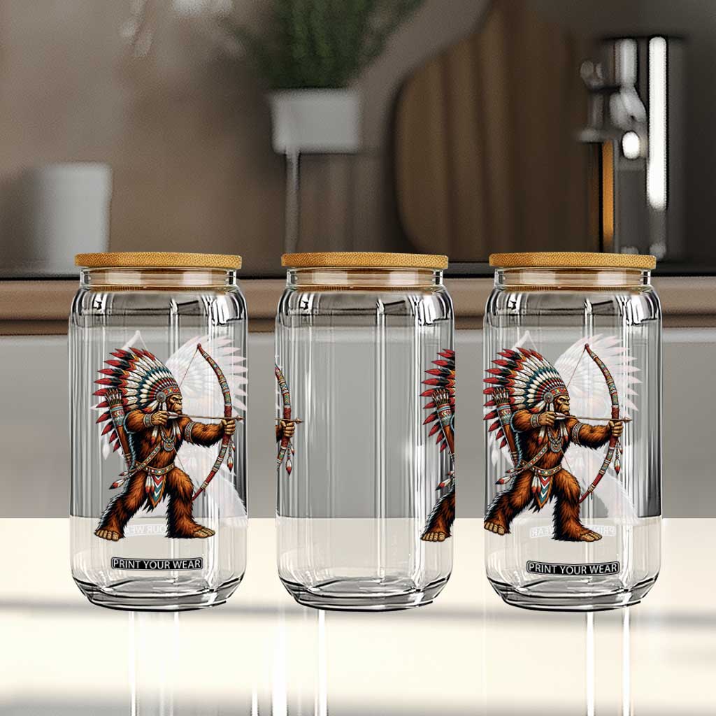 Native American Bigfoot Chief Glass Can Forest Warrior Pride Graphic TS12 Print Your Wear