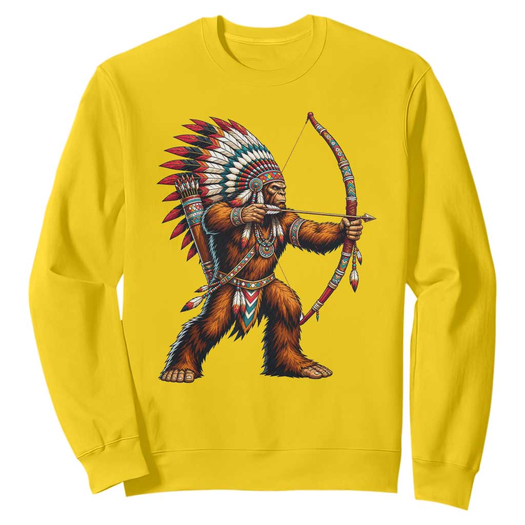 Native American Bigfoot Chief Sweatshirt Forest Warrior Pride Graphic TS12 Daisy Print Your Wear