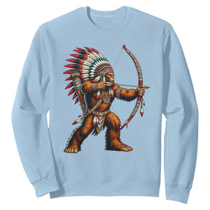Native American Bigfoot Chief Sweatshirt Forest Warrior Pride Graphic TS12 Light Blue Print Your Wear
