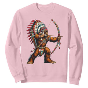 Native American Bigfoot Chief Sweatshirt Forest Warrior Pride Graphic TS12 Light Pink Print Your Wear