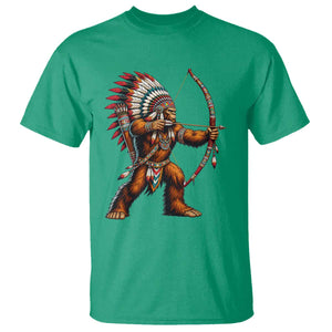 Native American Bigfoot Chief T Shirt Forest Warrior Pride Graphic TS12 Irish Green Print Your Wear
