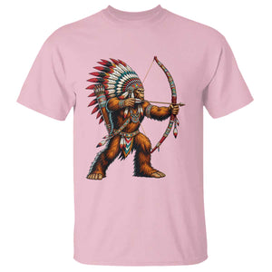 Native American Bigfoot Chief T Shirt Forest Warrior Pride Graphic TS12 Light Pink Print Your Wear