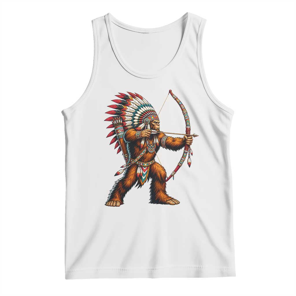 Native American Bigfoot Chief Tank Top Forest Warrior Pride Graphic TS12 White Print Your Wear