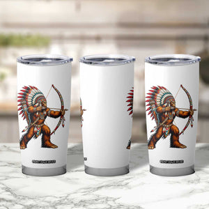 Native American Bigfoot Chief Tumbler Cup Forest Warrior Pride Graphic TS12 Print Your Wear