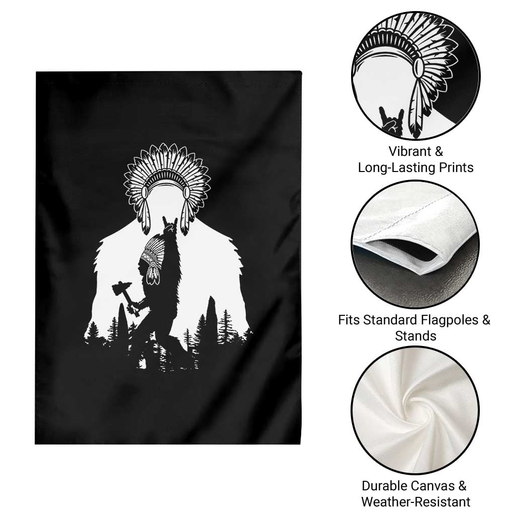 Bigfoot Native American Chief Garden Flag Hunting Spear Warrior Graphic TS12 Print Your Wear