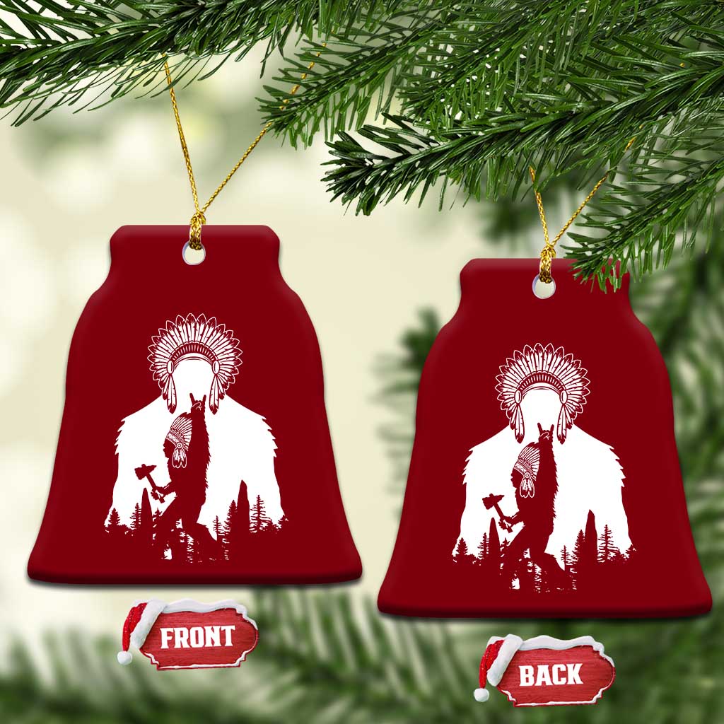 Bigfoot Native American Chief Ceramic Ornament Hunting Spear Warrior Graphic TS12 Print Your Wear