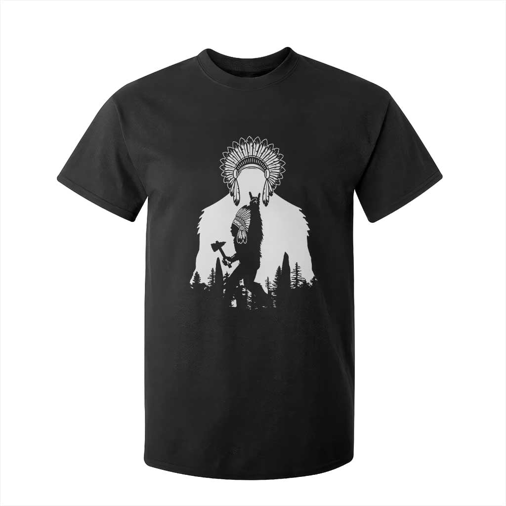 Bigfoot Native American Chief T Shirt For Kid Hunting Spear Warrior Graphic TS12 Black Print Your Wear