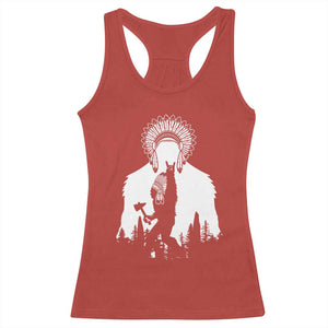 Bigfoot Native American Chief Racerback Tank Top Hunting Spear Warrior Graphic TS12 Red Print Your Wear