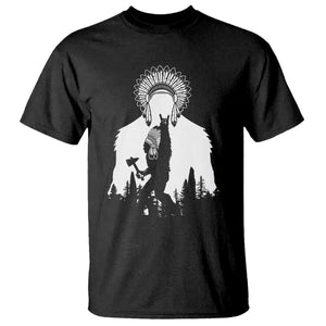 Bigfoot Native American Chief T Shirt Hunting Spear Warrior Graphic TS12 Black Print Your Wear