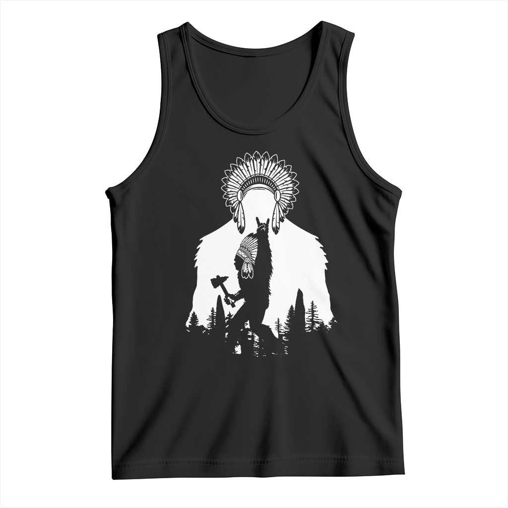 Bigfoot Native American Chief Tank Top Hunting Spear Warrior Graphic TS12 Black Print Your Wear