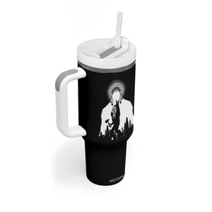 Bigfoot Native American Chief Tumbler With Handle Hunting Spear Warrior Graphic TS12 Print Your Wear