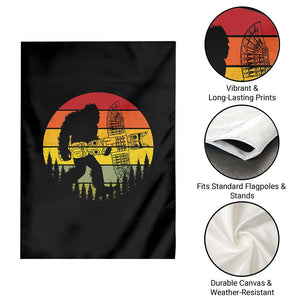 Vintage Pacific Northwest Bigfoot With Totem Pole Garden Flag TS12 Print Your Wear