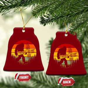 Vintage Pacific Northwest Bigfoot With Totem Pole Ceramic Ornament TS12 Print Your Wear