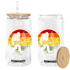Vintage Pacific Northwest Bigfoot With Totem Pole Glass Can TS12 Print Your Wear