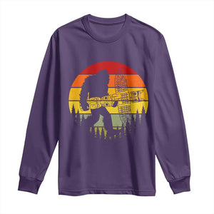 Vintage Pacific Northwest Bigfoot With Totem Pole Long Sleeve Shirt TS12 Purple Print Your Wear