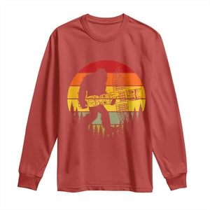 Vintage Pacific Northwest Bigfoot With Totem Pole Long Sleeve Shirt TS12 Red Print Your Wear