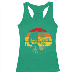 Vintage Pacific Northwest Bigfoot With Totem Pole Racerback Tank Top TS12 Irish Green Print Your Wear
