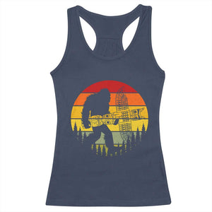 Vintage Pacific Northwest Bigfoot With Totem Pole Racerback Tank Top TS12 Navy Print Your Wear