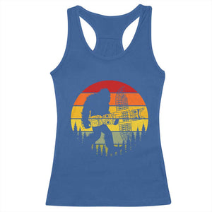 Vintage Pacific Northwest Bigfoot With Totem Pole Racerback Tank Top TS12 Royal Blue Print Your Wear