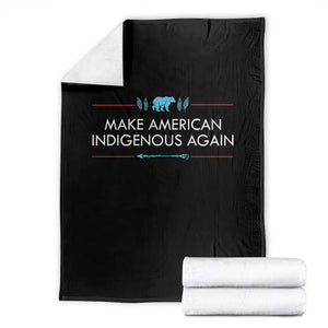 Make America Indigenous Again Throw Blanket Native Heritage Pride TS12 Black Print Your Wear