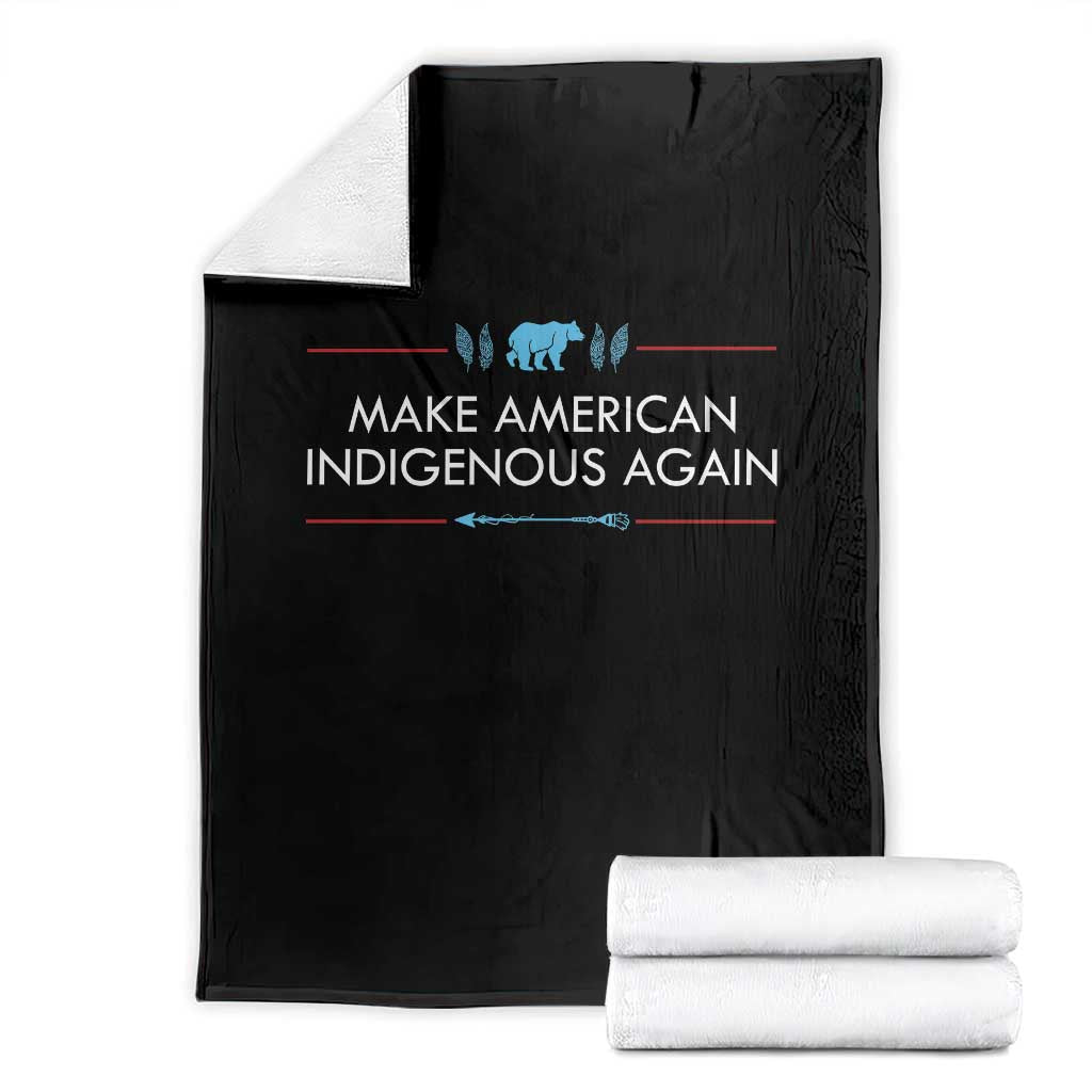 Make America Indigenous Again Throw Blanket Native Heritage Pride TS12 Black Print Your Wear