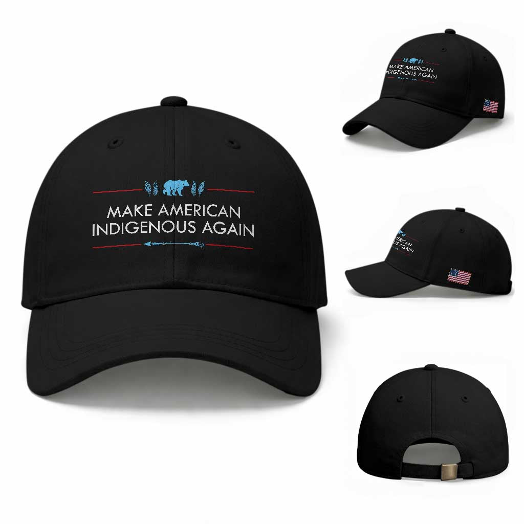Make America Indigenous Again Baseball Cap Native Heritage Pride TS12 Baseball Cap Universal Fit Black Print Your Wear