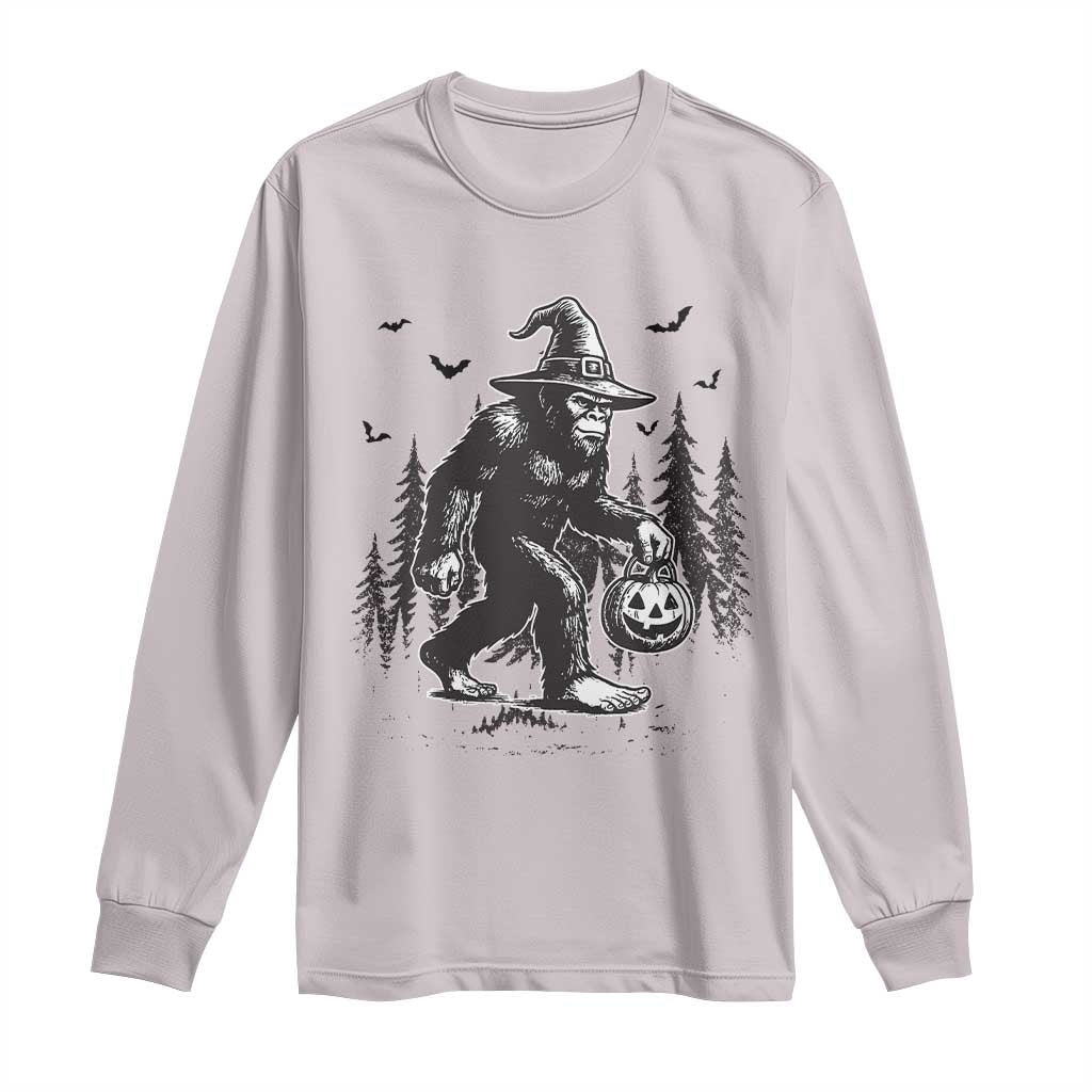 Funny Halloween Gift Long Sleeve Shirt Bigfoot Witch Costume TS12 Ice Gray Print Your Wear