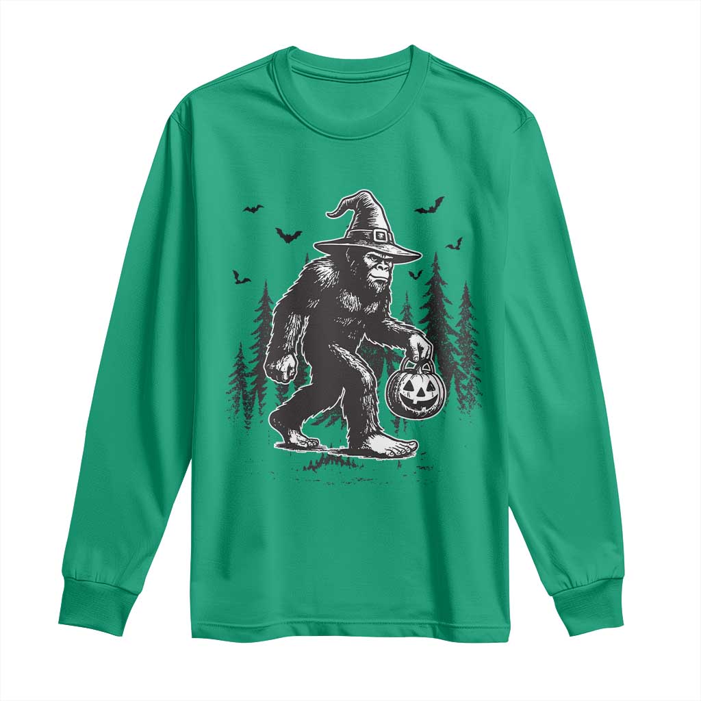 Funny Halloween Gift Long Sleeve Shirt Bigfoot Witch Costume TS12 Irish Green Print Your Wear