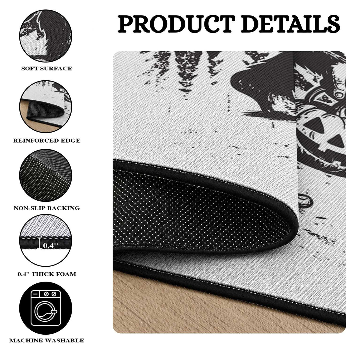 Funny Halloween Gift Round Rug Bigfoot Witch Costume