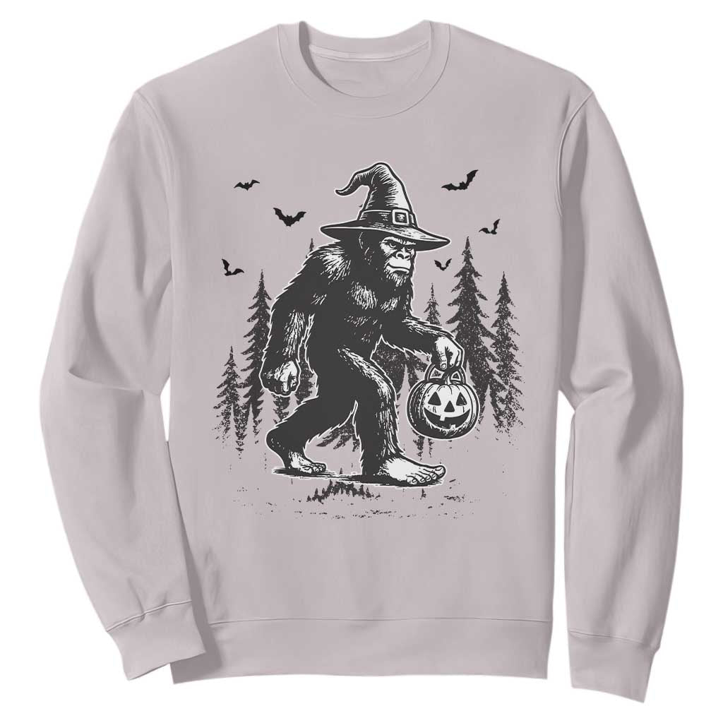 Funny Halloween Gift Sweatshirt Bigfoot Witch Costume TS12 Ice Gray Print Your Wear