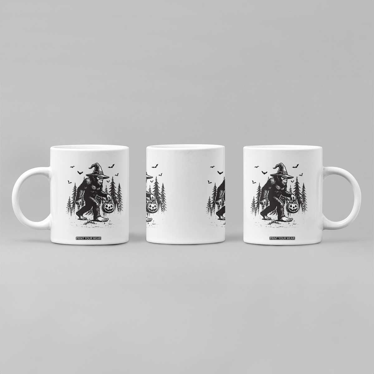 Funny Halloween Gift Coffee Mug Bigfoot Witch Costume TS12 Print Your Wear