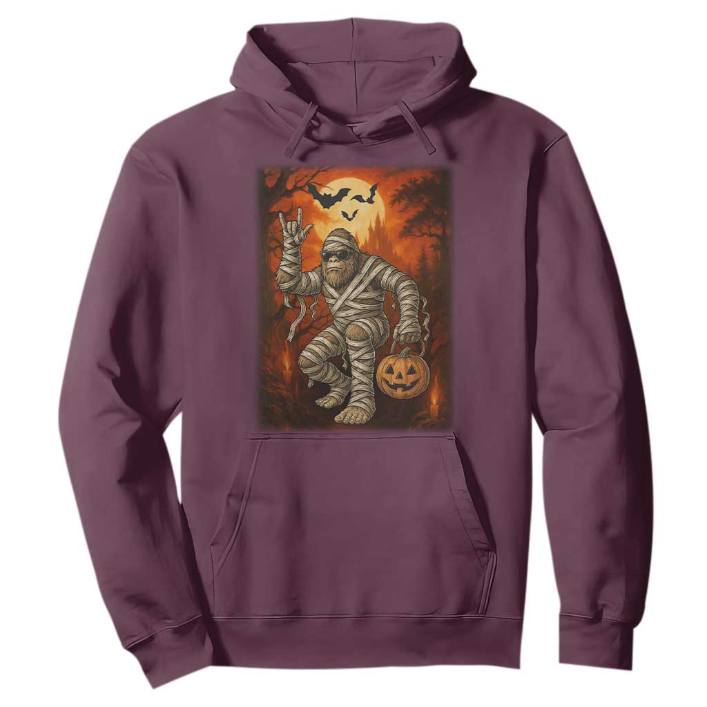 Halloween Mummy Bigfoot Hoodie Funny Cryptid Gift TS12 Maroon Print Your Wear