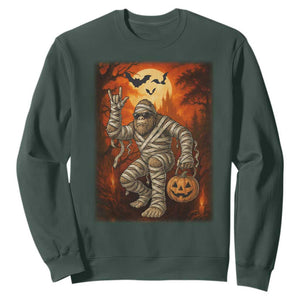 Halloween Mummy Bigfoot Sweatshirt Funny Cryptid Gift TS12 Dark Forest Green Print Your Wear