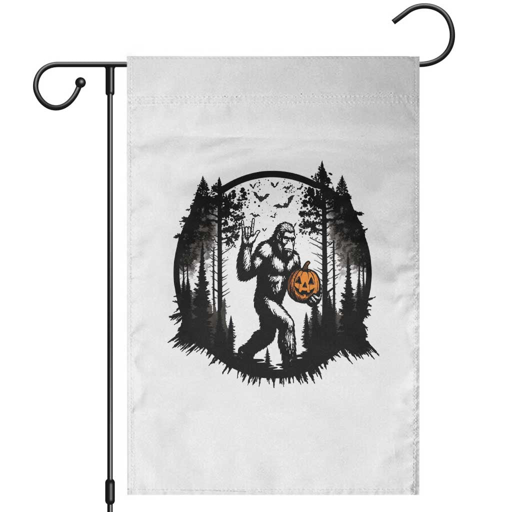 Funny Halloween Bigfoot With Jack O Lantern Garden Flag TS12 White Print Your Wear
