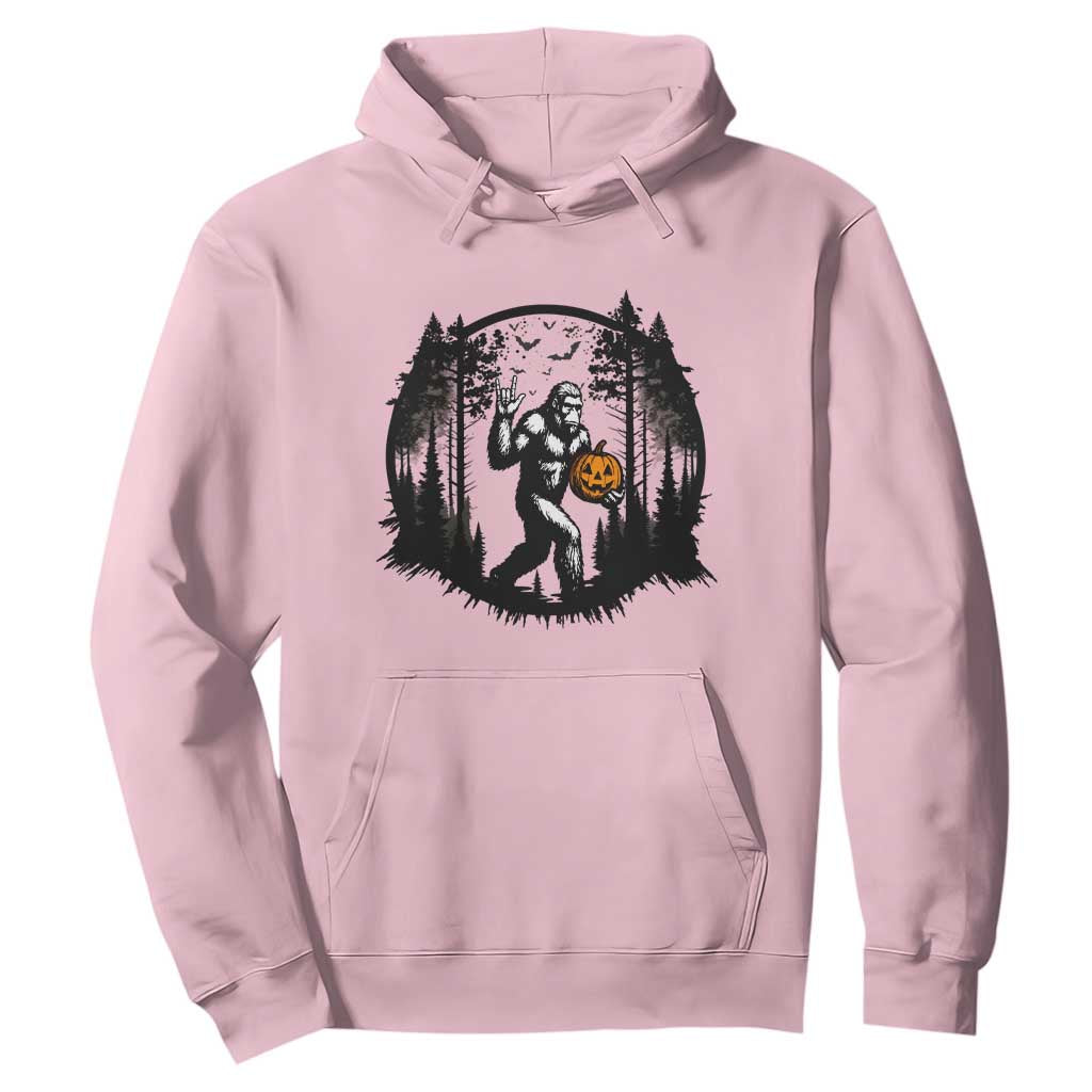 Funny Halloween Bigfoot With Jack O Lantern Hoodie TS12 Light Pink Print Your Wear