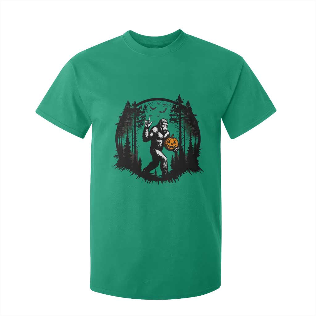Funny Halloween Bigfoot With Jack O Lantern T Shirt For Kid TS12 Irish Green Print Your Wear