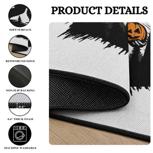 Funny Halloween Bigfoot With Jack O Lantern Round Rug